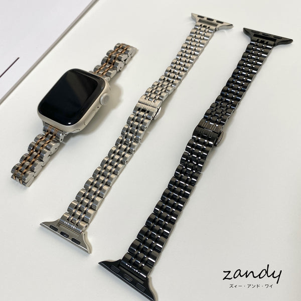 【細製七連ステンレスバンド】アップルウォッチバンド　ステンレスベルト　Apple Watch ★調整工具付き★