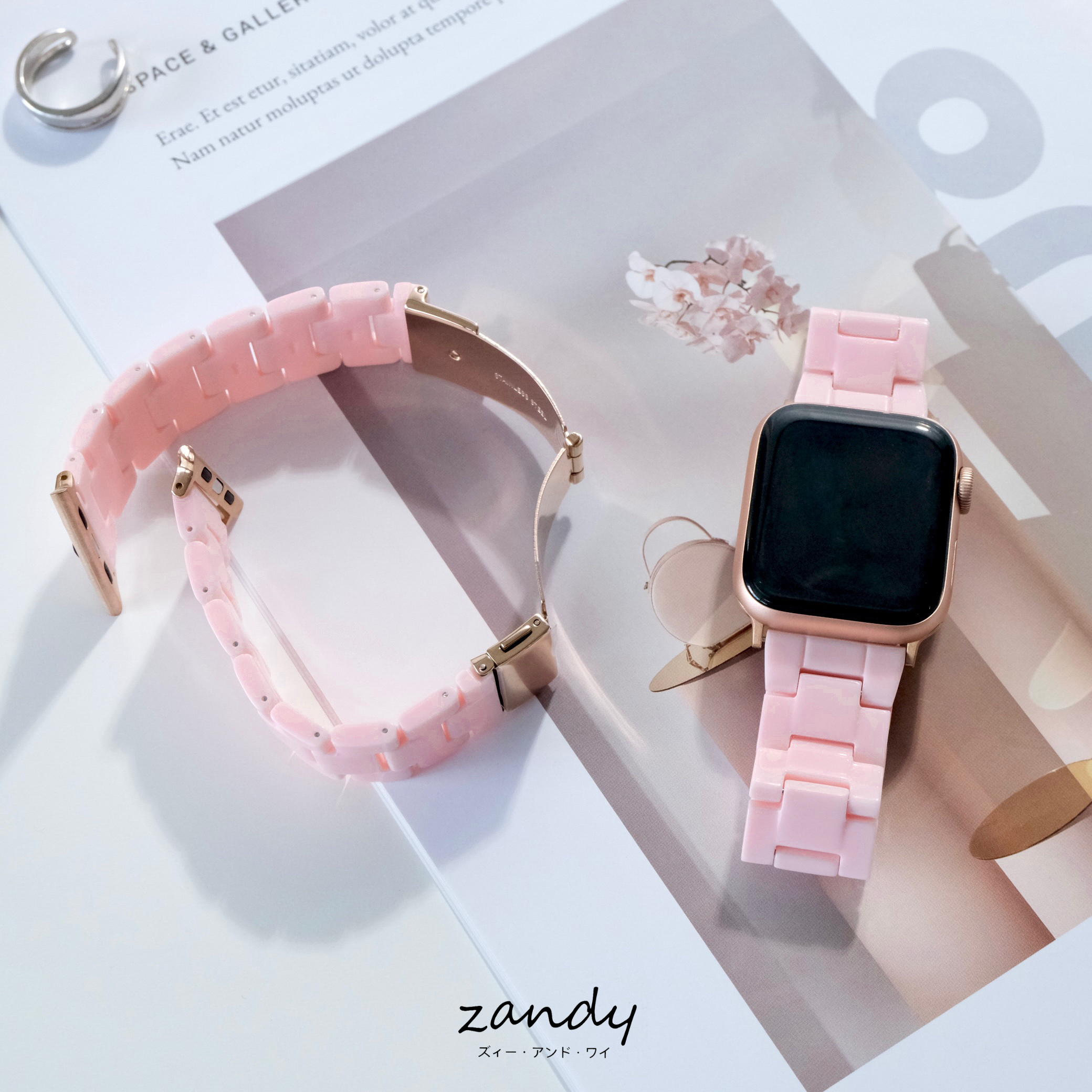 【単色樹脂バンド】アップルウォッチバンド  天然樹脂ベルト Apple Watch