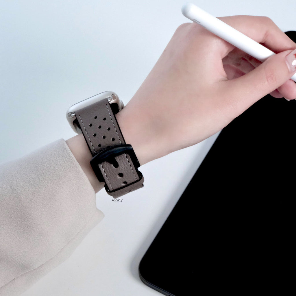 【パンチホールレザーバンド】アップルウォッチバンド 本革デザインベルト  Apple Watch