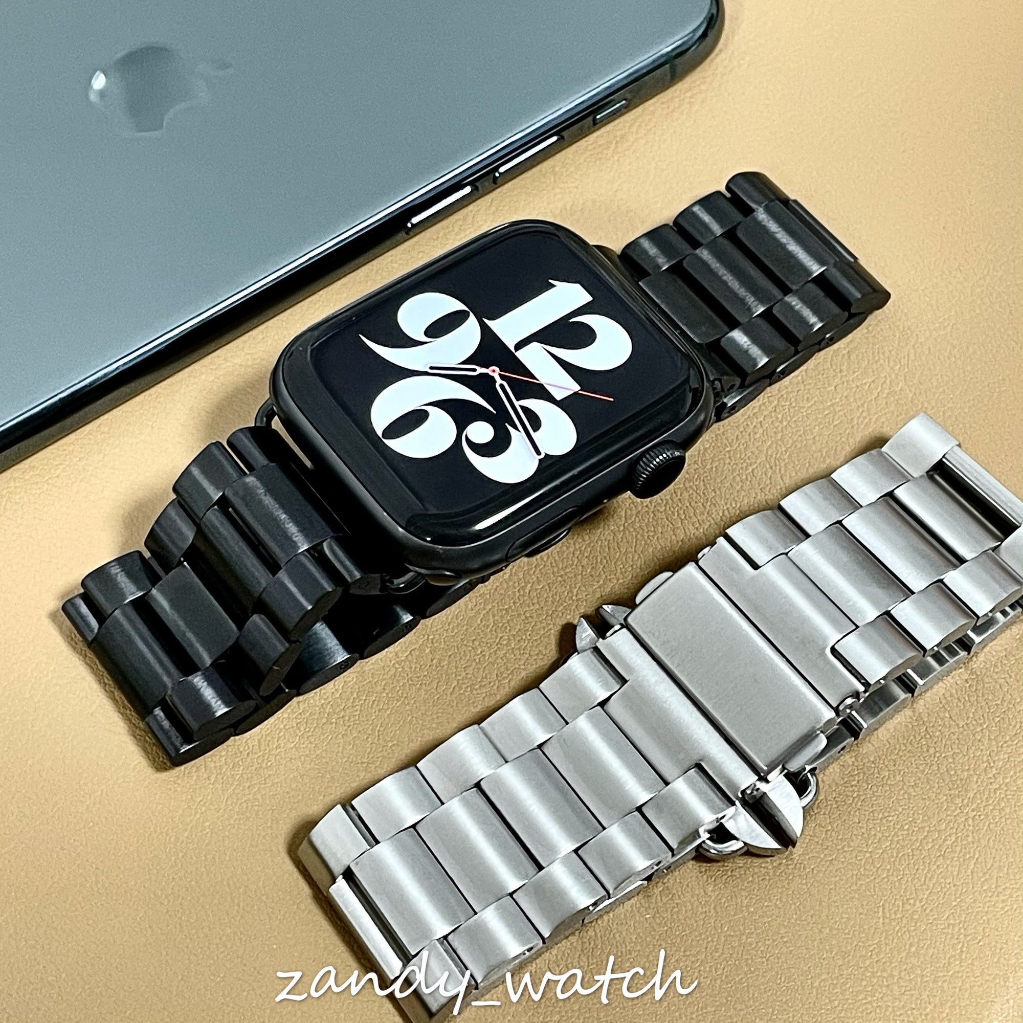 【3連ステンレス】アップルウォッチバンド ステンレス金属ベルト メタルバンド Apple Watch ★調整工具付き★ メイン画像
