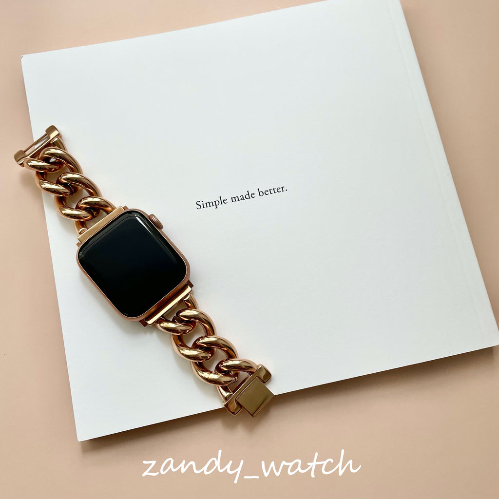 【チャンキーチェーン】アップルウォッチバンド  ステンレスチェーンベルト  Apple Watch ★調節工具不要★