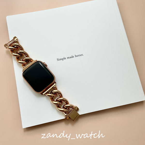 【チャンキーチェーン】アップルウォッチバンド  ステンレスチェーンベルト  Apple Watch ★調節工具不要★