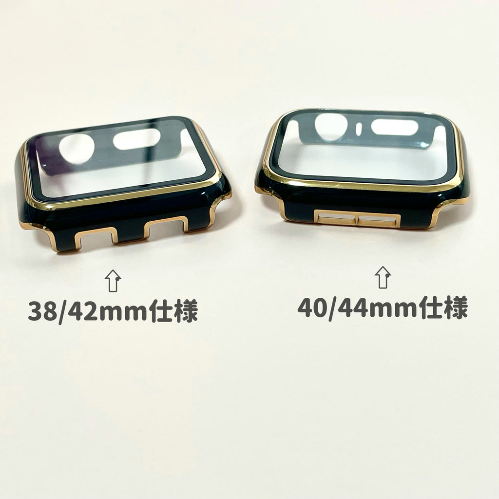 【ツヤハードケース】アップルウォッチケース カバー  ハードツヤタイプ  全面保護  ガラスフィルム一体式  Apple Watch