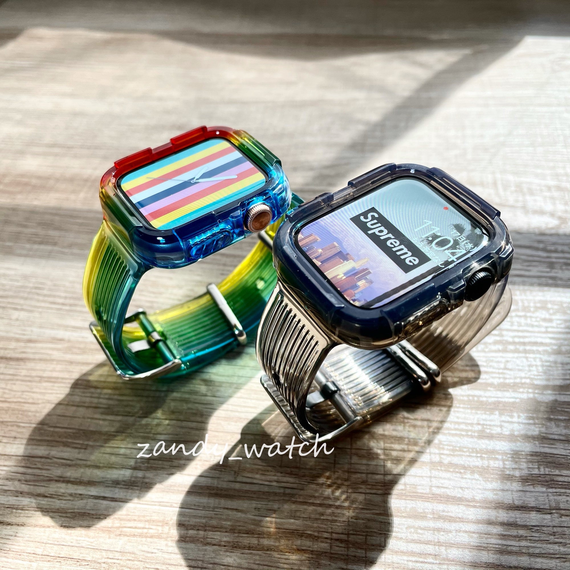【クリア一体式バンド】アップルウォッチバンド カバー クリアベルト 一体式 Apple Watch