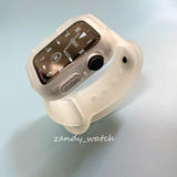 【クリアホワイト】アップルウォッチバンド  カバー クリアホワイトベルト 一体式 Apple Watch