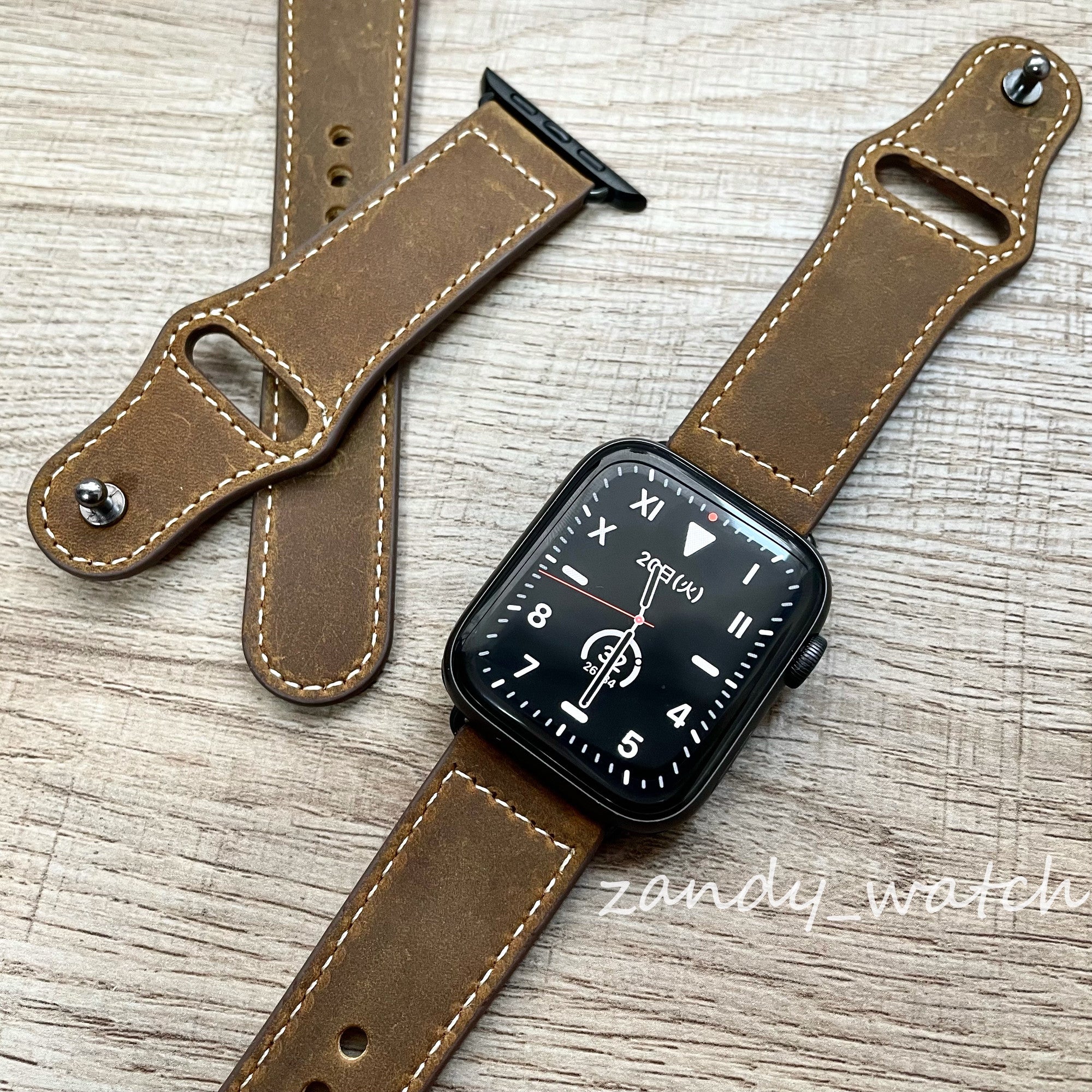 【レザー★レトロブラウン】アップルウォッチバンド レザーベルト 本革 Apple Watch