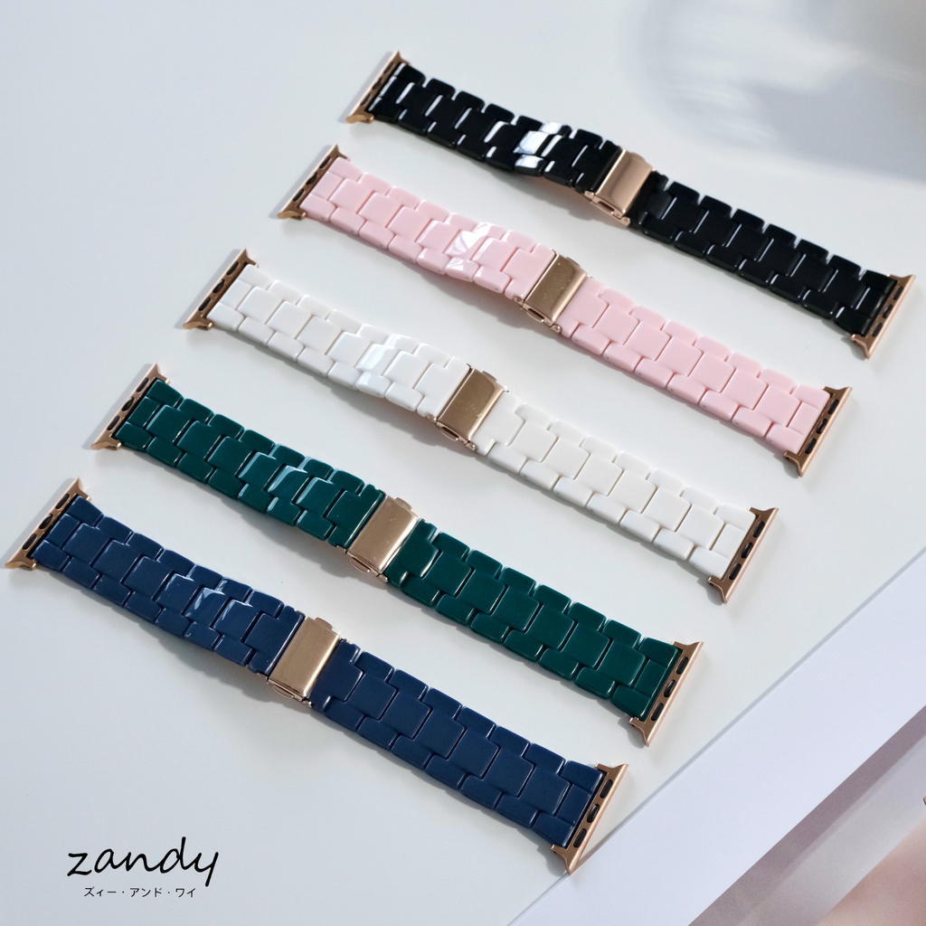 【単色樹脂バンド】アップルウォッチバンド  天然樹脂ベルト Apple Watch