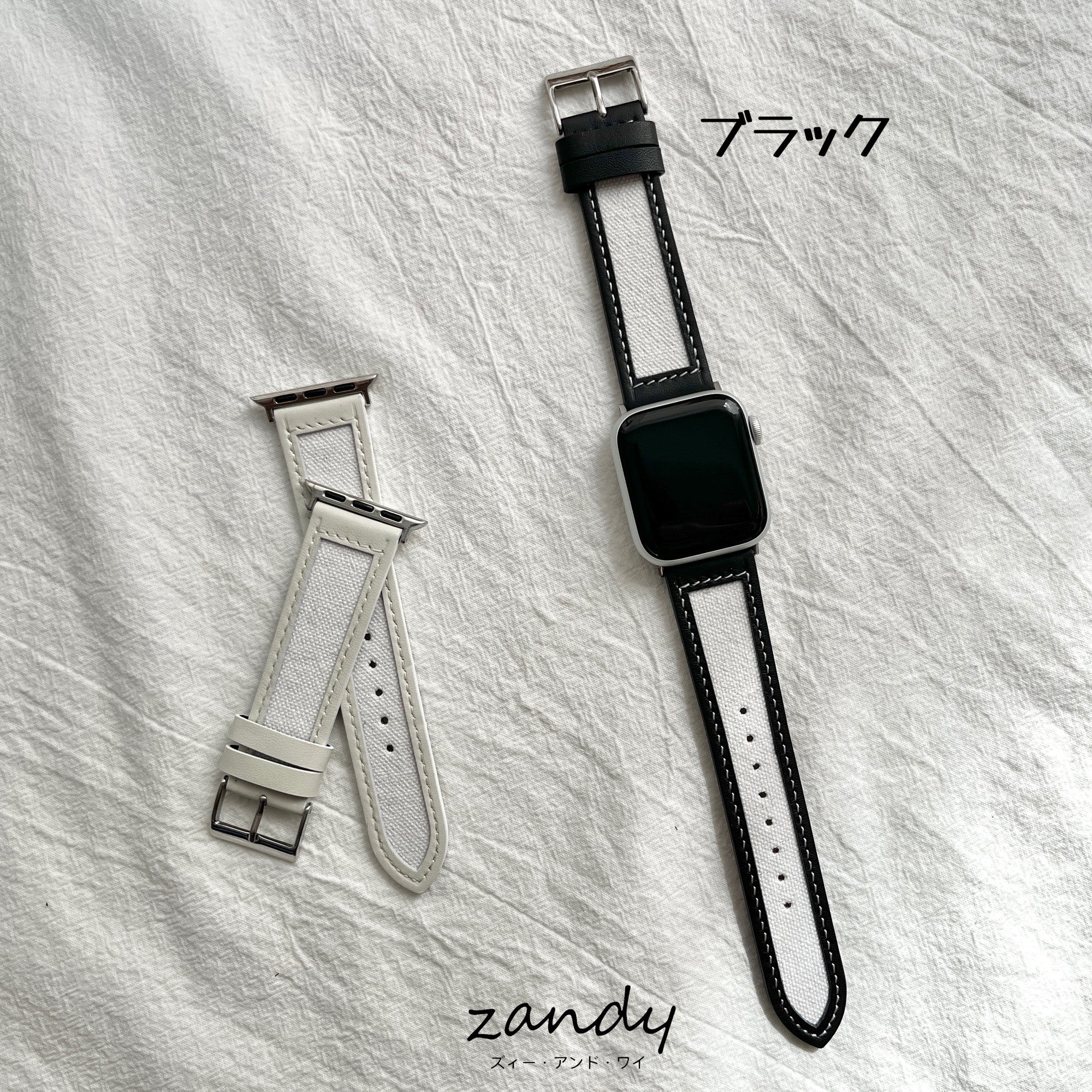 【レザー&キャンバスベルト】アップルウォッチバンド 本革 キャンバス レザー ベルト   Apple Watch