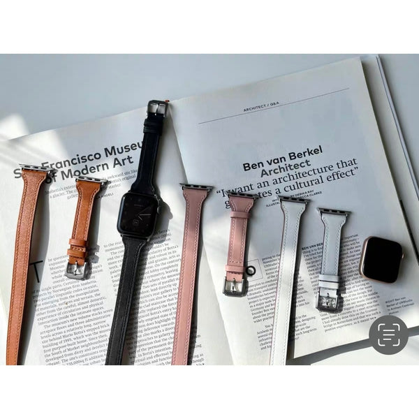 [Double winding band] Apple watch band genuine leather leather belt double winding Apple Watch