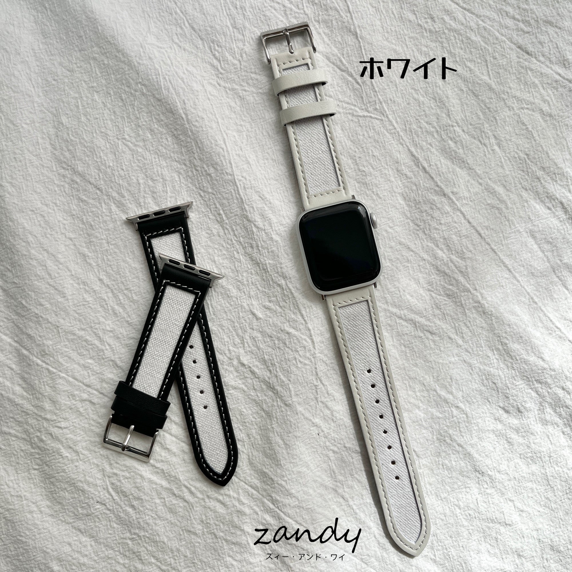 【レザー&キャンバスベルト】アップルウォッチバンド 本革 キャンバス レザー ベルト   Apple Watch
