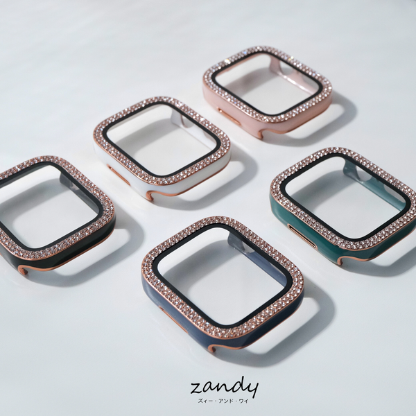 [Stone Glossy Hard Case] ​​Apple Watch Case Hard Glossy Cover Full Protection Glass Film Integrated Apple Watch