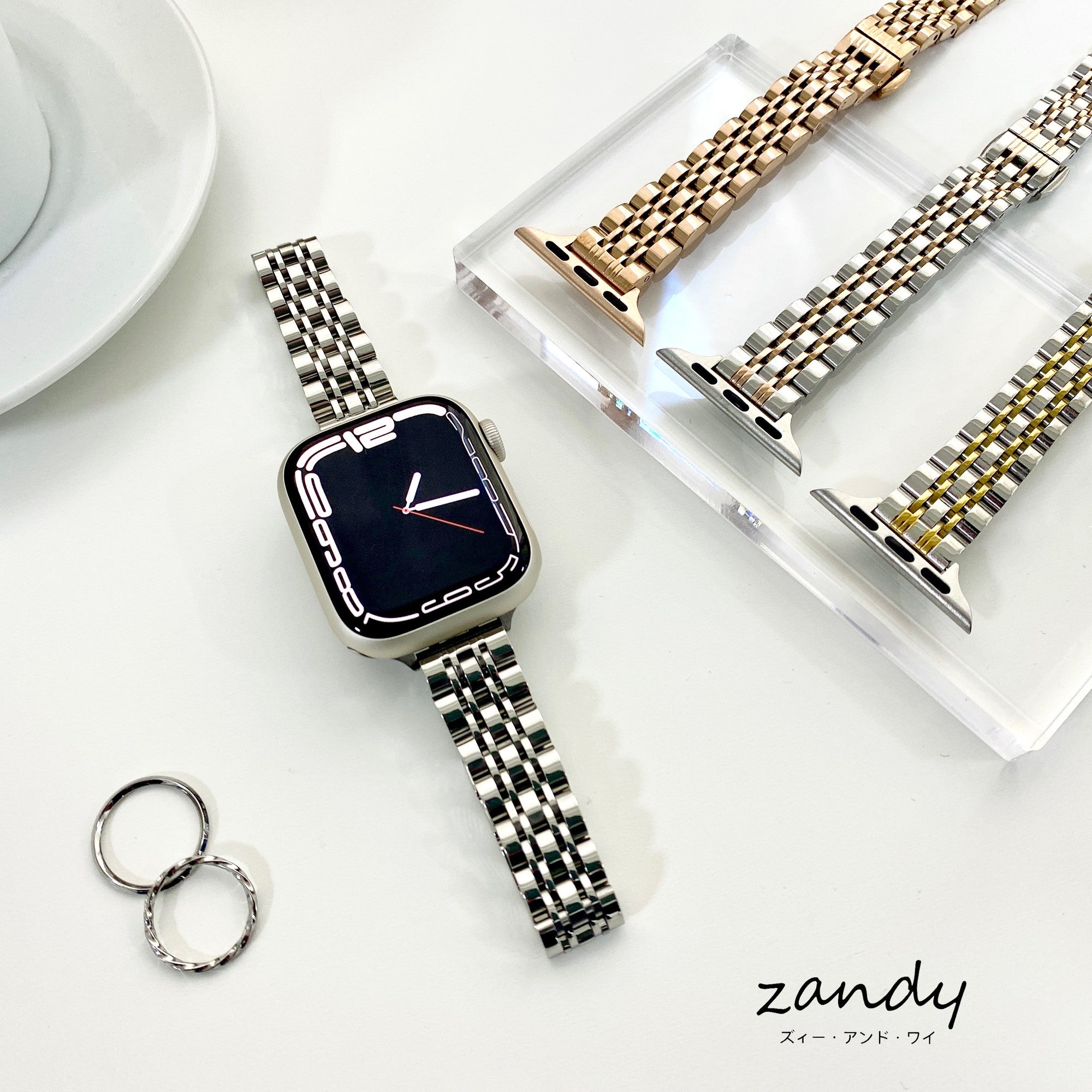 【細製七連ステンレスバンド】アップルウォッチバンド　ステンレスベルト　Apple Watch ★調整工具付き★ メイン画像