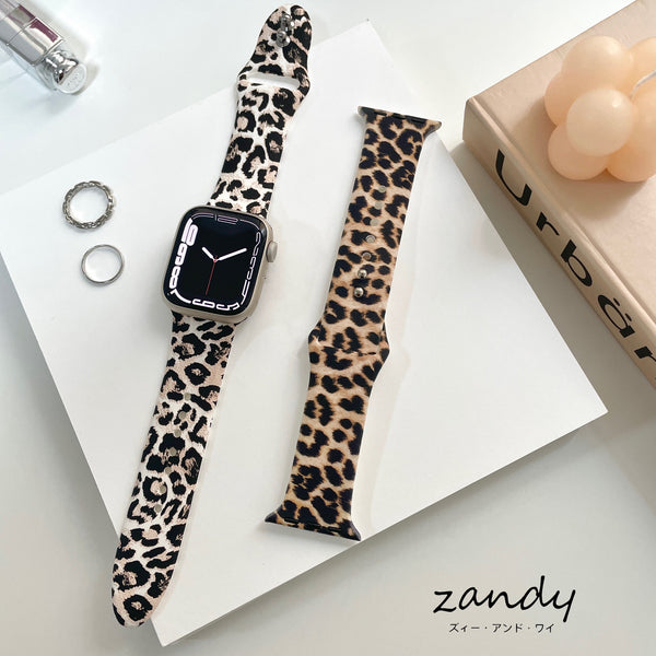 [Leopard Rubber Band] Apple Watch Band Rubber Belt Sports Band Leopard Pattern Apple Watch