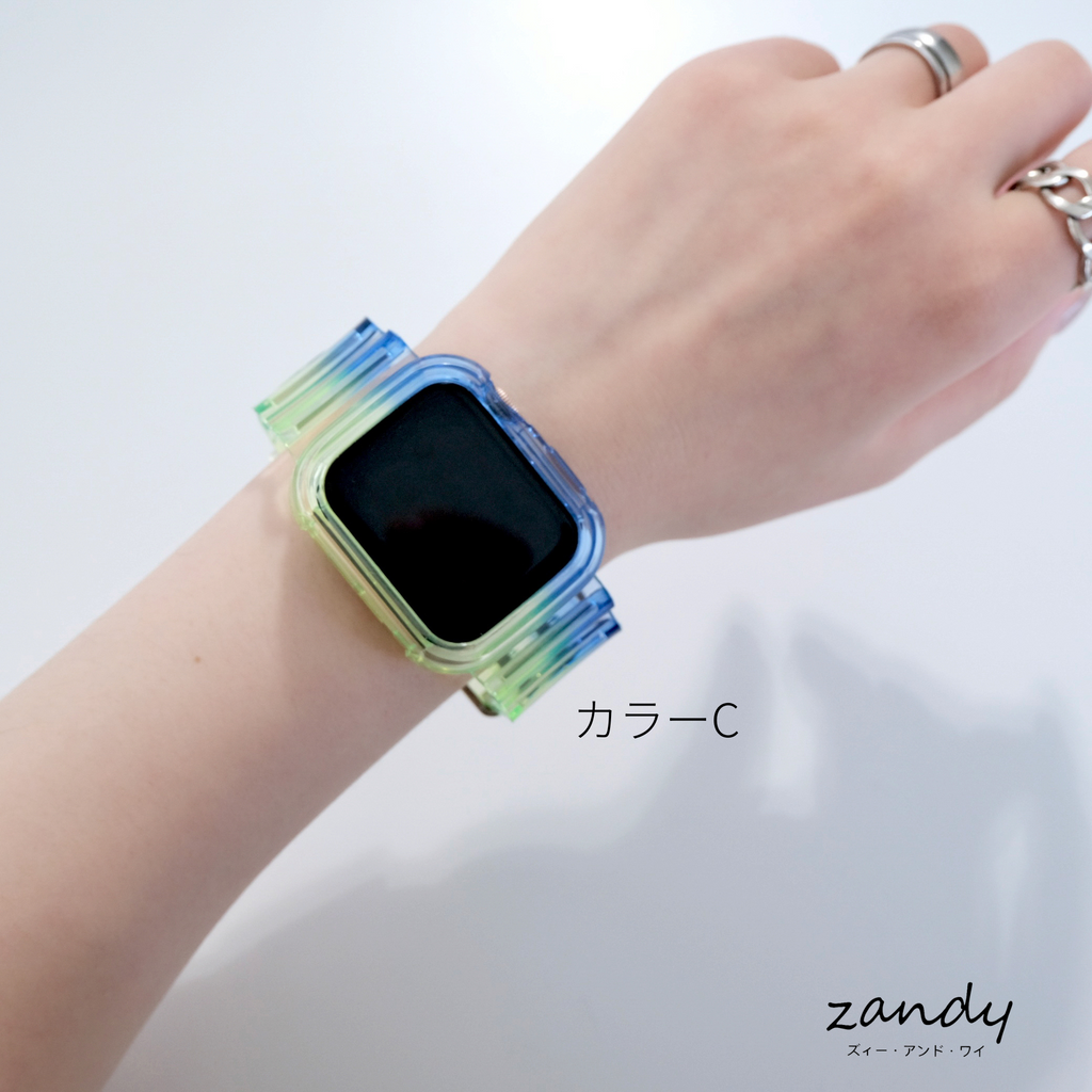 [Color Mix Integrated Band] Apple Watch Band Clear Integrated Case Apple Watch