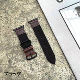 [Canvas &amp; Leather Band] Apple Watch Band Genuine Leather Canvas Nylon Belt Apple Watch