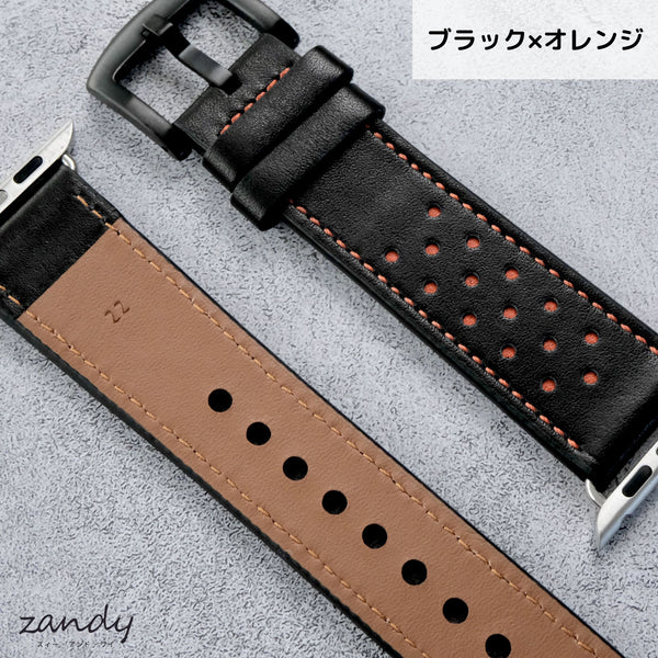 【パンチホールレザーバンド】アップルウォッチバンド 本革デザインベルト  Apple Watch