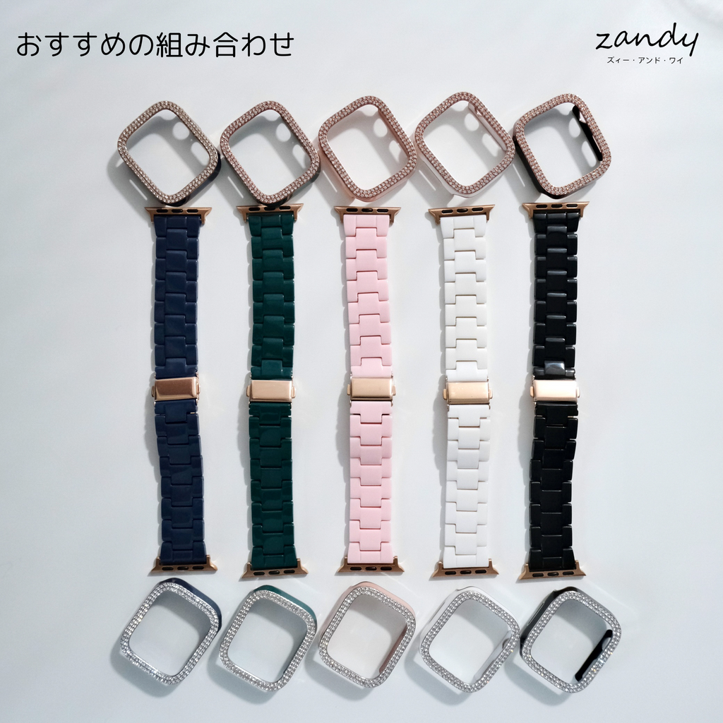 [Stone Glossy Hard Case] ​​Apple Watch Case Hard Glossy Cover Full Protection Glass Film Integrated Apple Watch