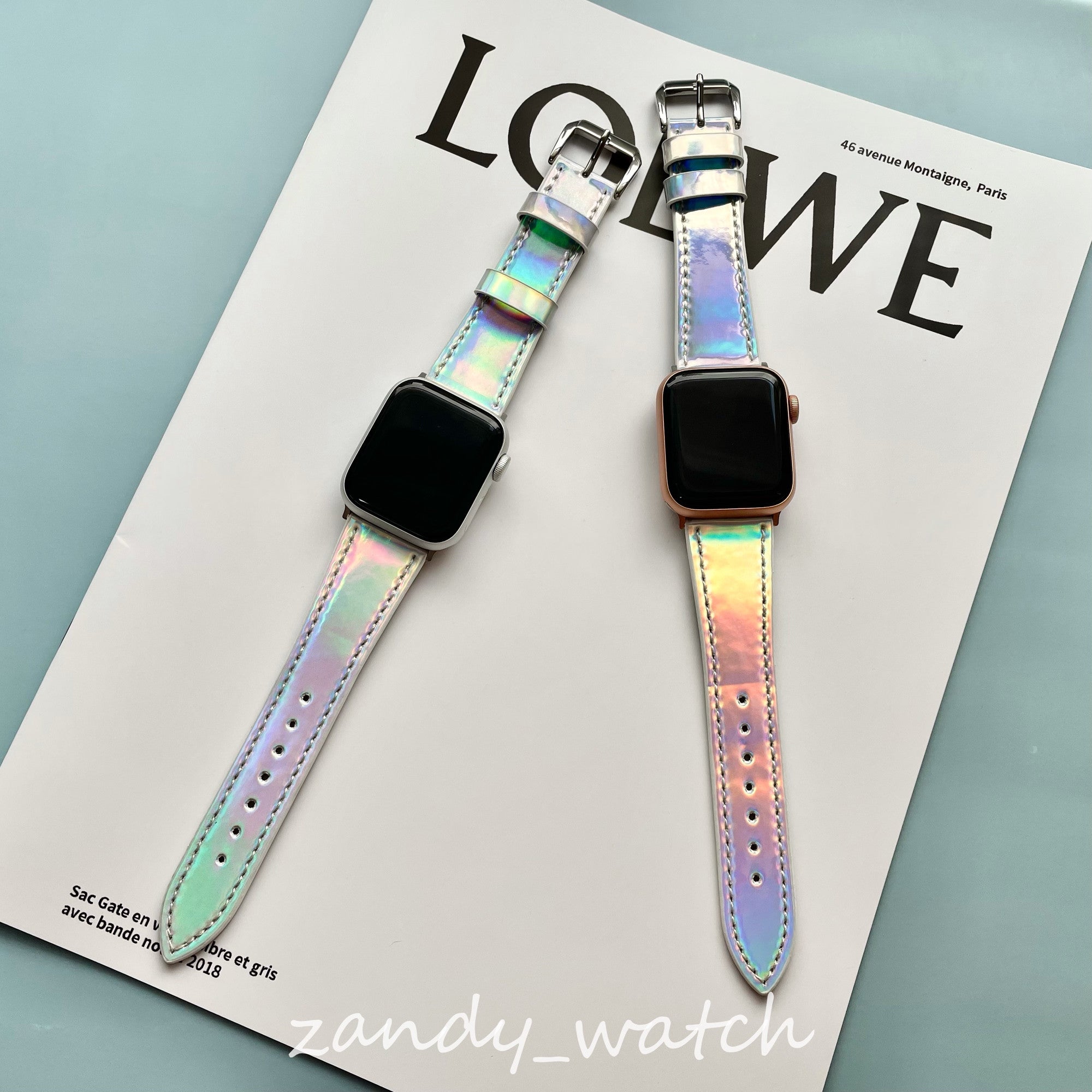 【オーロラベルト】アップルウォッチバンド レザーベルト オーロラ キラキラ  Apple Watch
