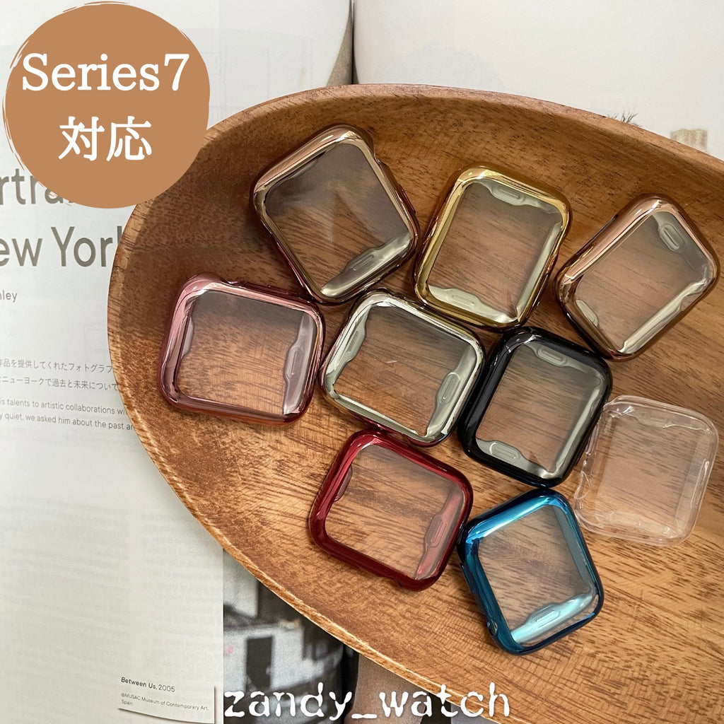 【ソフトメッキカバー】アップルウォッチフルカバー　TPUソフトケース　全面保護　メッキタイプ　Apple Watch