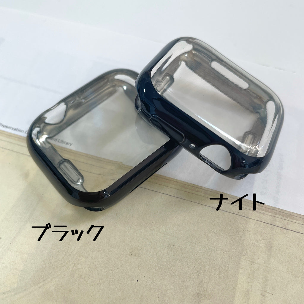 【ソフトメッキカバー】アップルウォッチフルカバー　TPUソフトケース　全面保護　メッキタイプ　Apple Watch