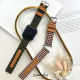 [Houndstooth &amp; Lattice Band] Apple Watch Band Houndstooth &amp; Lattice Leather Belt Apple Watch