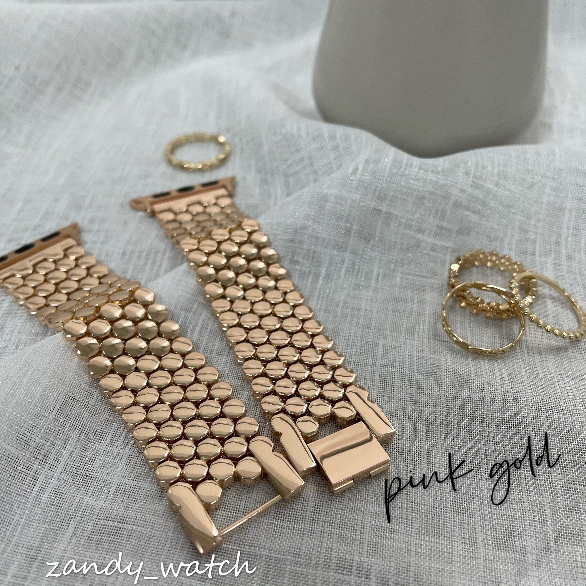 [Honeycomb Chain] Apple Watch Band Chain Belt Cute Apple Watch 4 Colors ★Adjustment Tool Included★