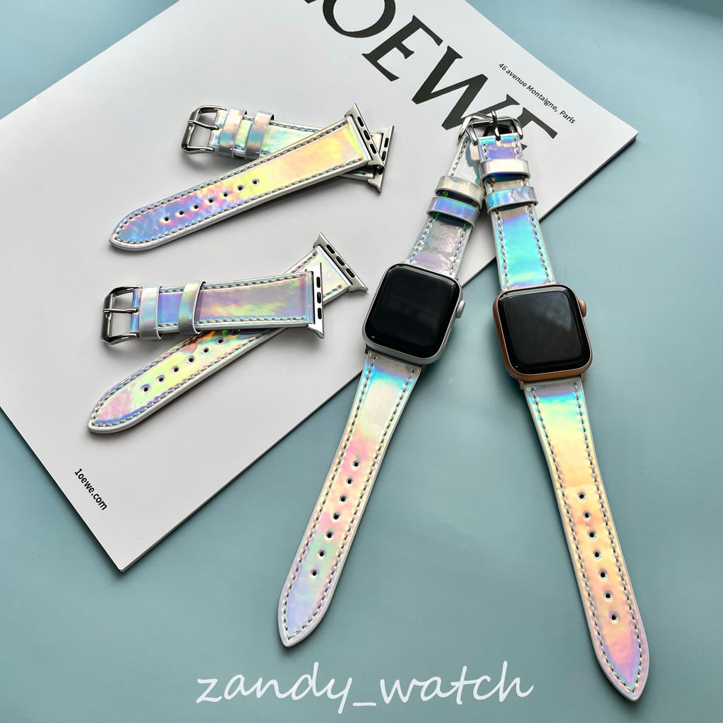 【オーロラベルト】アップルウォッチバンド レザーベルト オーロラ キラキラ  Apple Watch