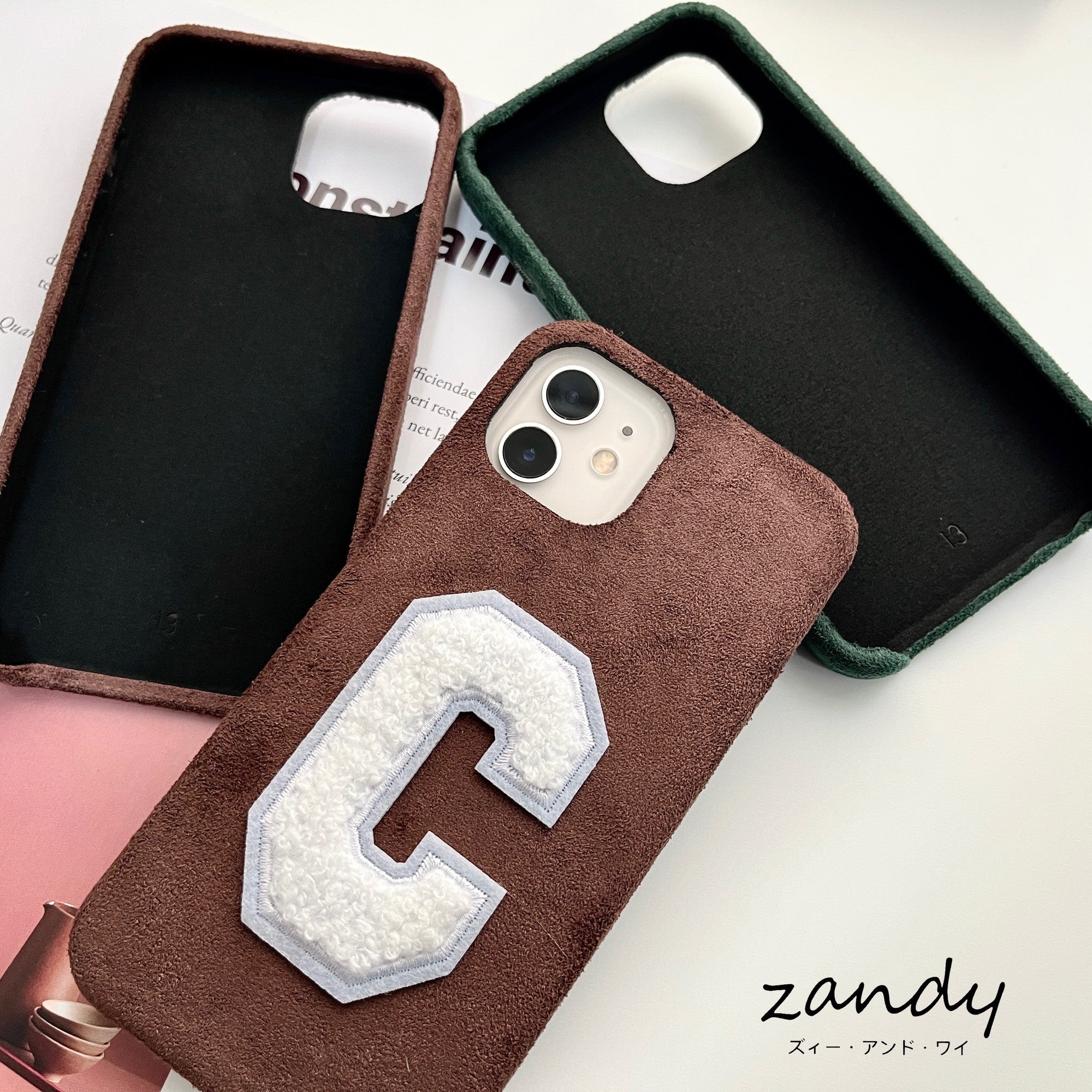 [iPhone13 Series] iPhone13 Case Cover Alphabet Embroidery