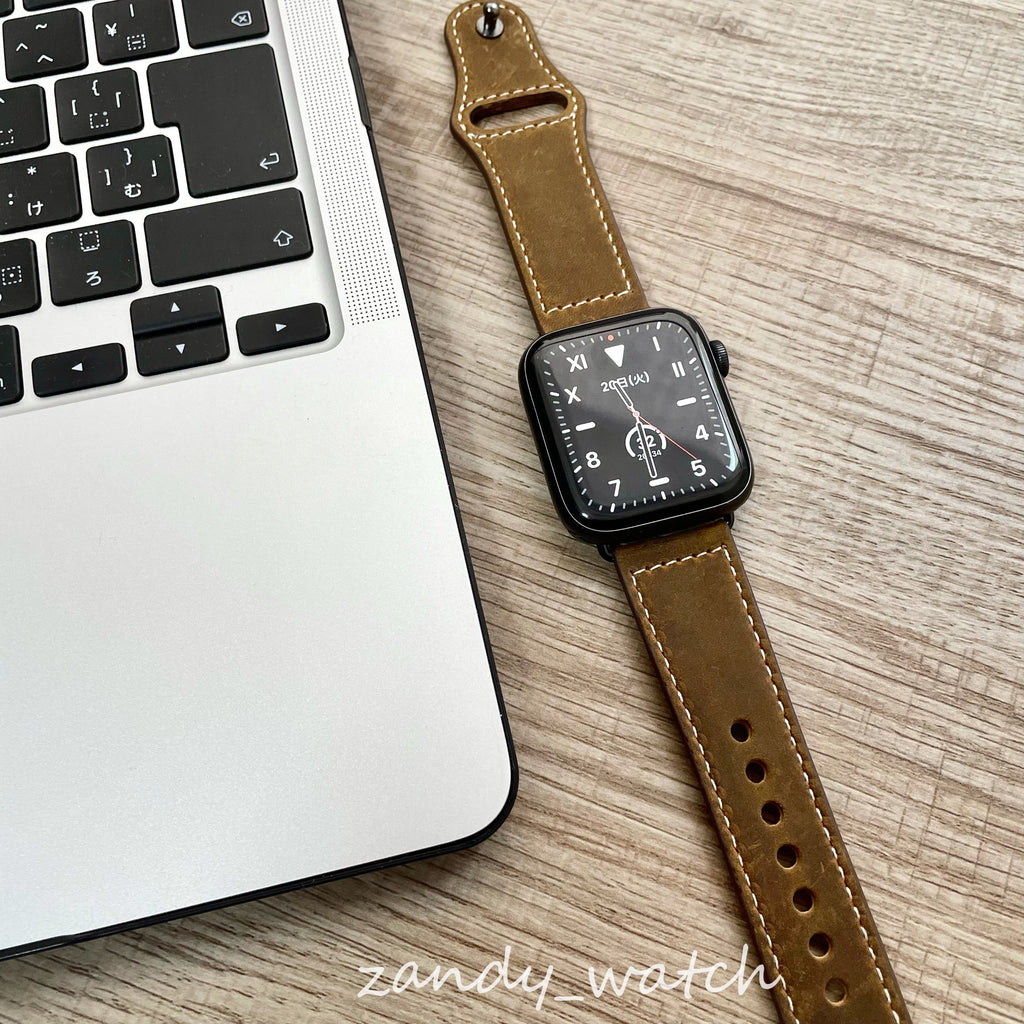 【レザー★レトロブラウン】アップルウォッチバンド レザーベルト 本革 Apple Watch