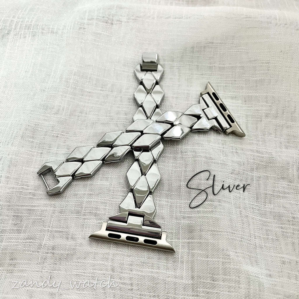 [Rhombus Chain] Apple Watch Band Rhombus Chain Belt Apple Watch ★Adjustment Tool Included★