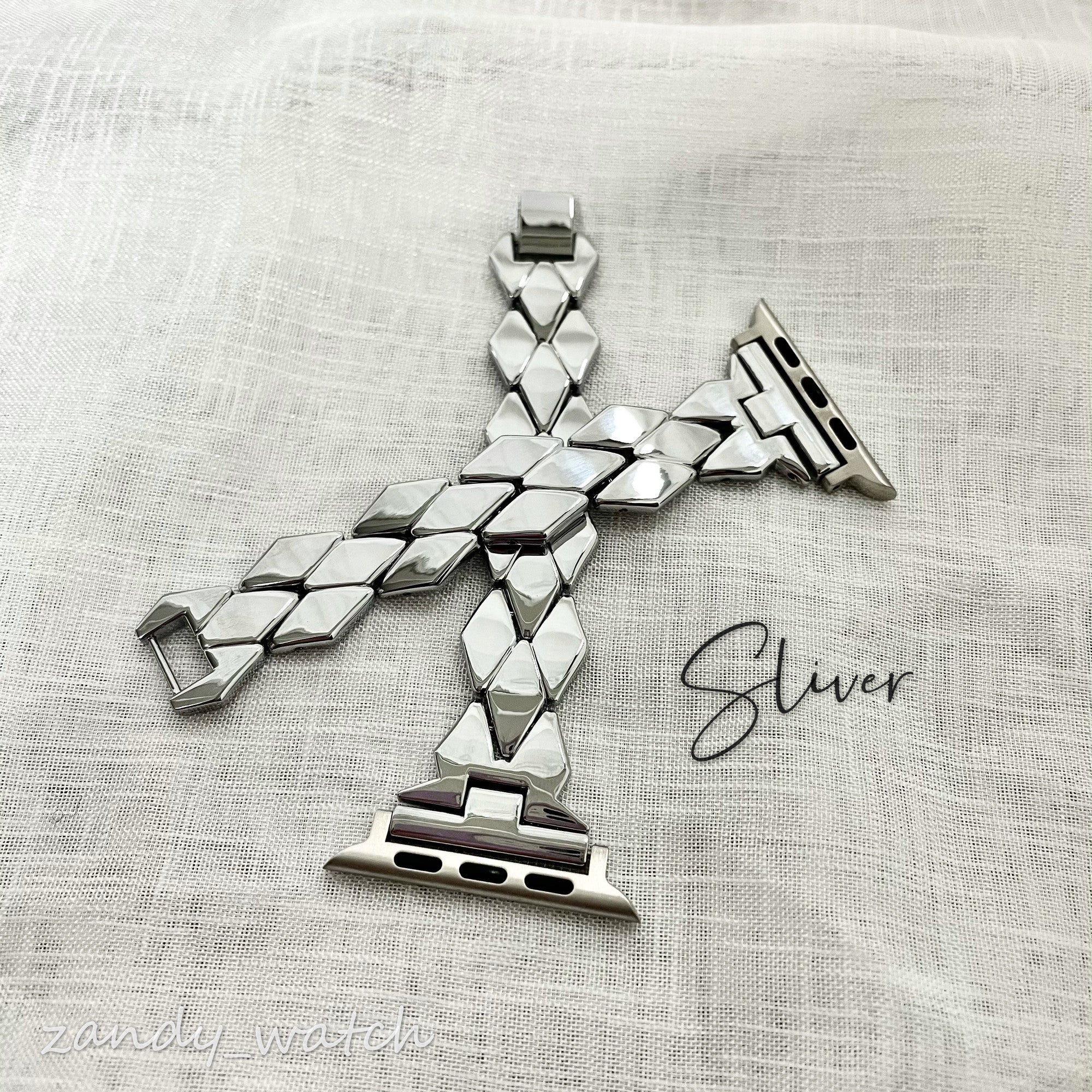 [Rhombus Chain] Apple Watch Band Rhombus Chain Belt Apple Watch ★Adjustment Tool Included★