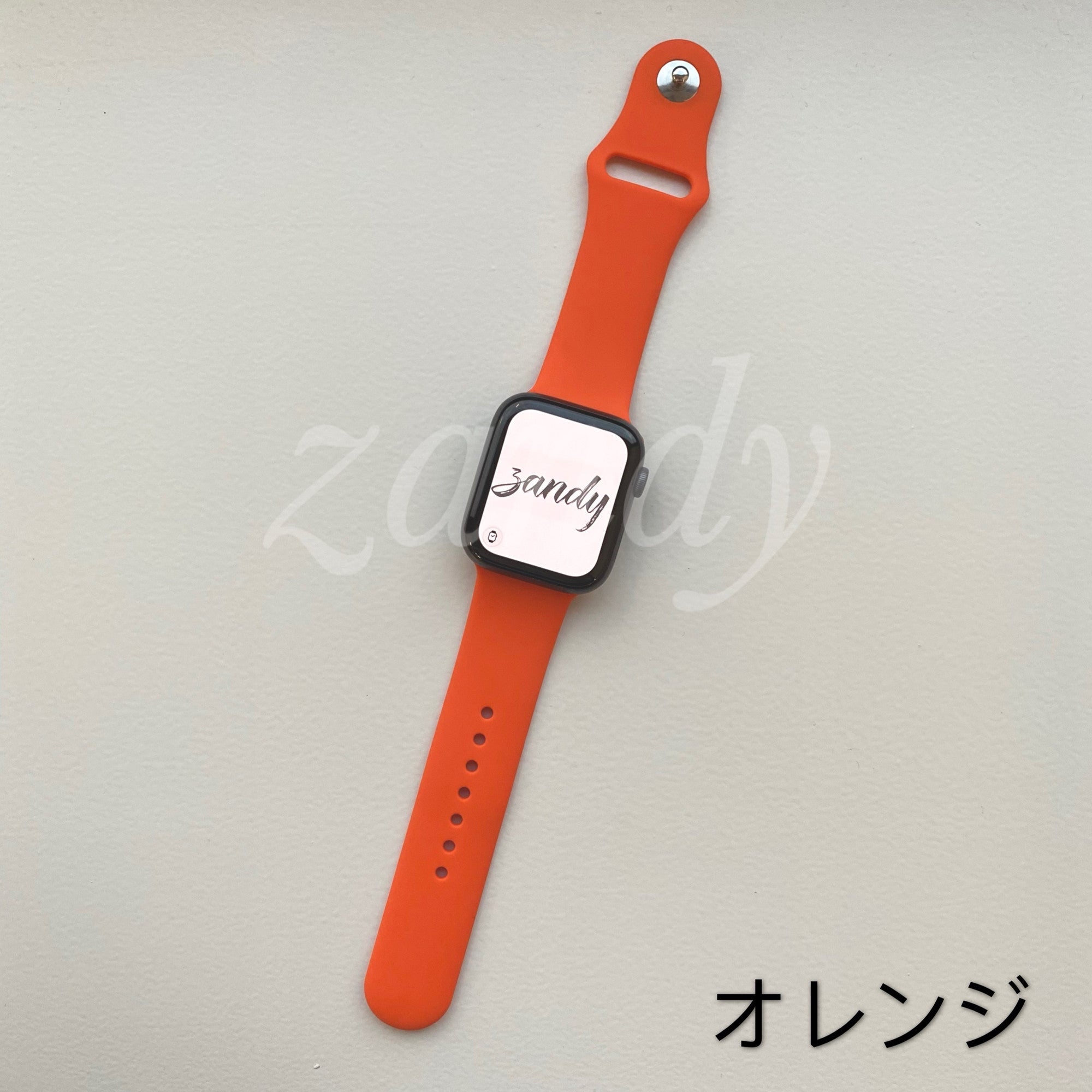 1209 Apple Watch シリコン　スポーツ　オレンジラバー