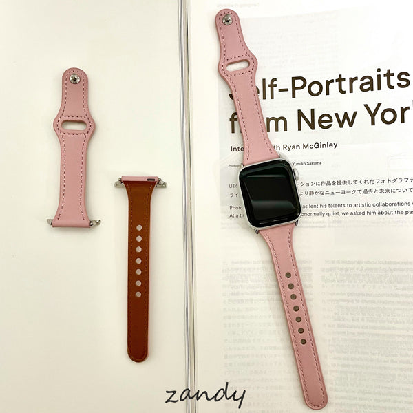 【細製レザータイプ】女性人気 アップルウォッチバンド レザーベルト 本革製 Apple Watch
