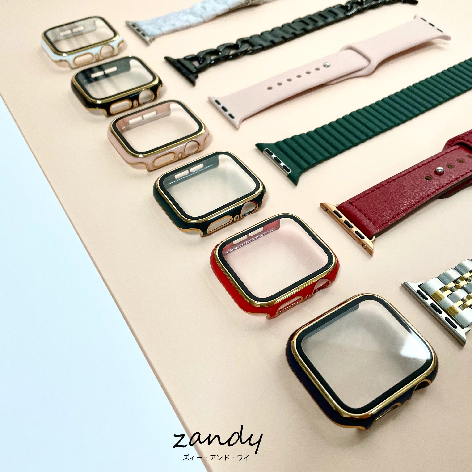 【ツヤハードケース】アップルウォッチケース カバー  ハードツヤタイプ  全面保護  ガラスフィルム一体式  Apple Watch