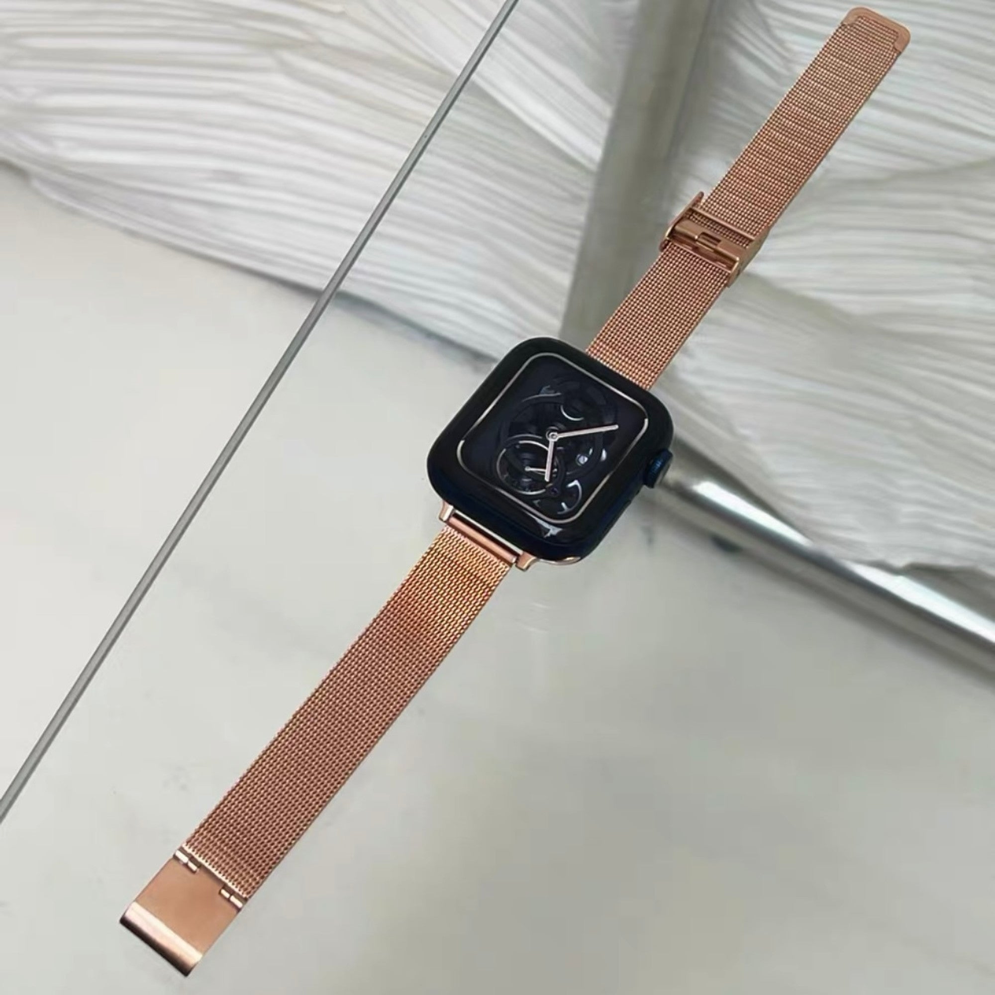 Apple Watch ミラネーゼバンド 42 44mm ベルト ブラック - 金属ベルト