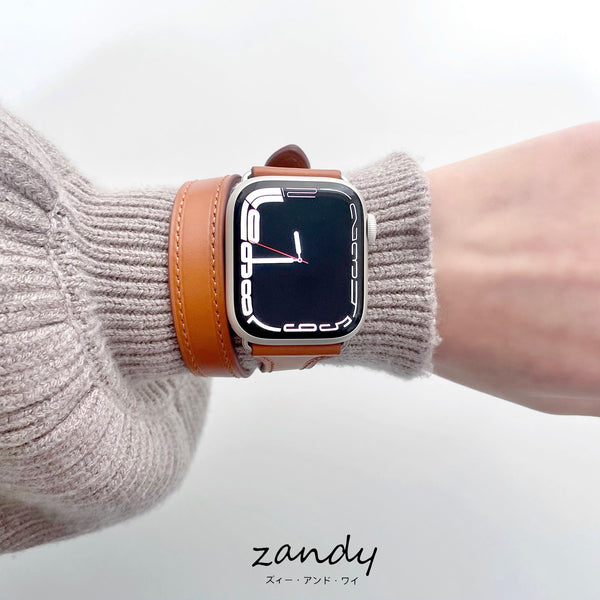 [Double winding band] Apple watch band genuine leather leather belt double winding Apple Watch