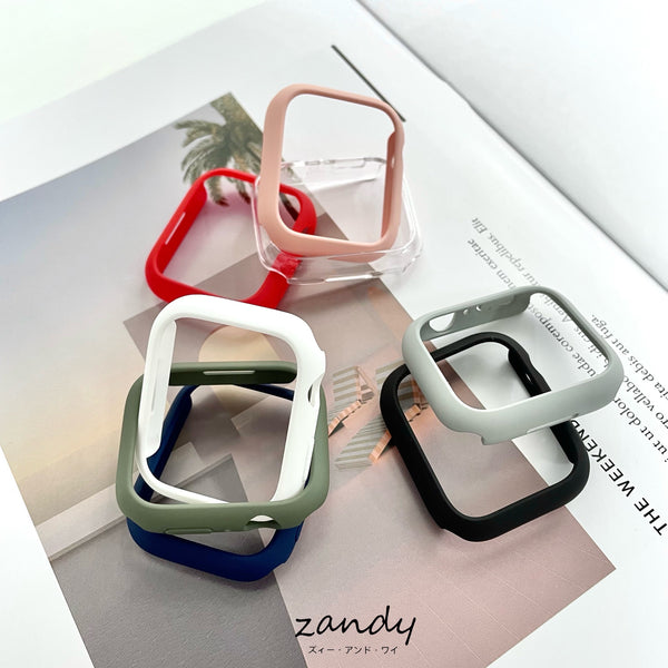 【Series7対応☆マット保護フレーム】アップルウォッチケース カバー  ハードマットタイプ  保護フレーム  Apple Watch7専用