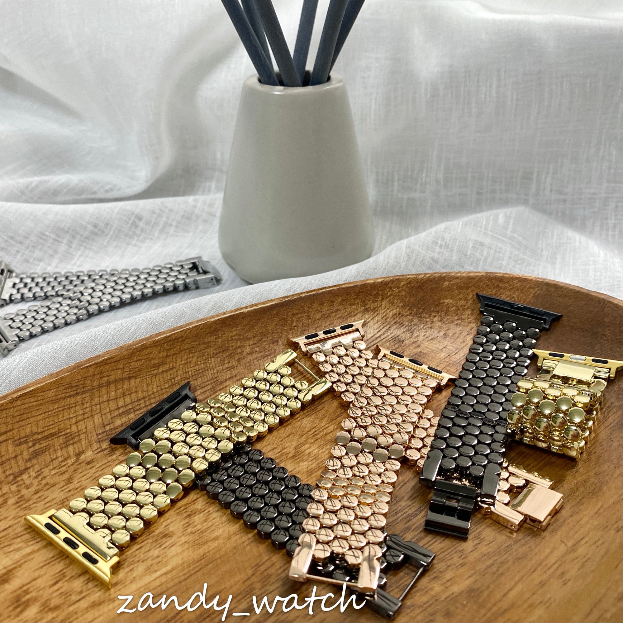 [Honeycomb Chain] Apple Watch Band Chain Belt Cute Apple Watch 4 Colors ★Adjustment Tool Included★